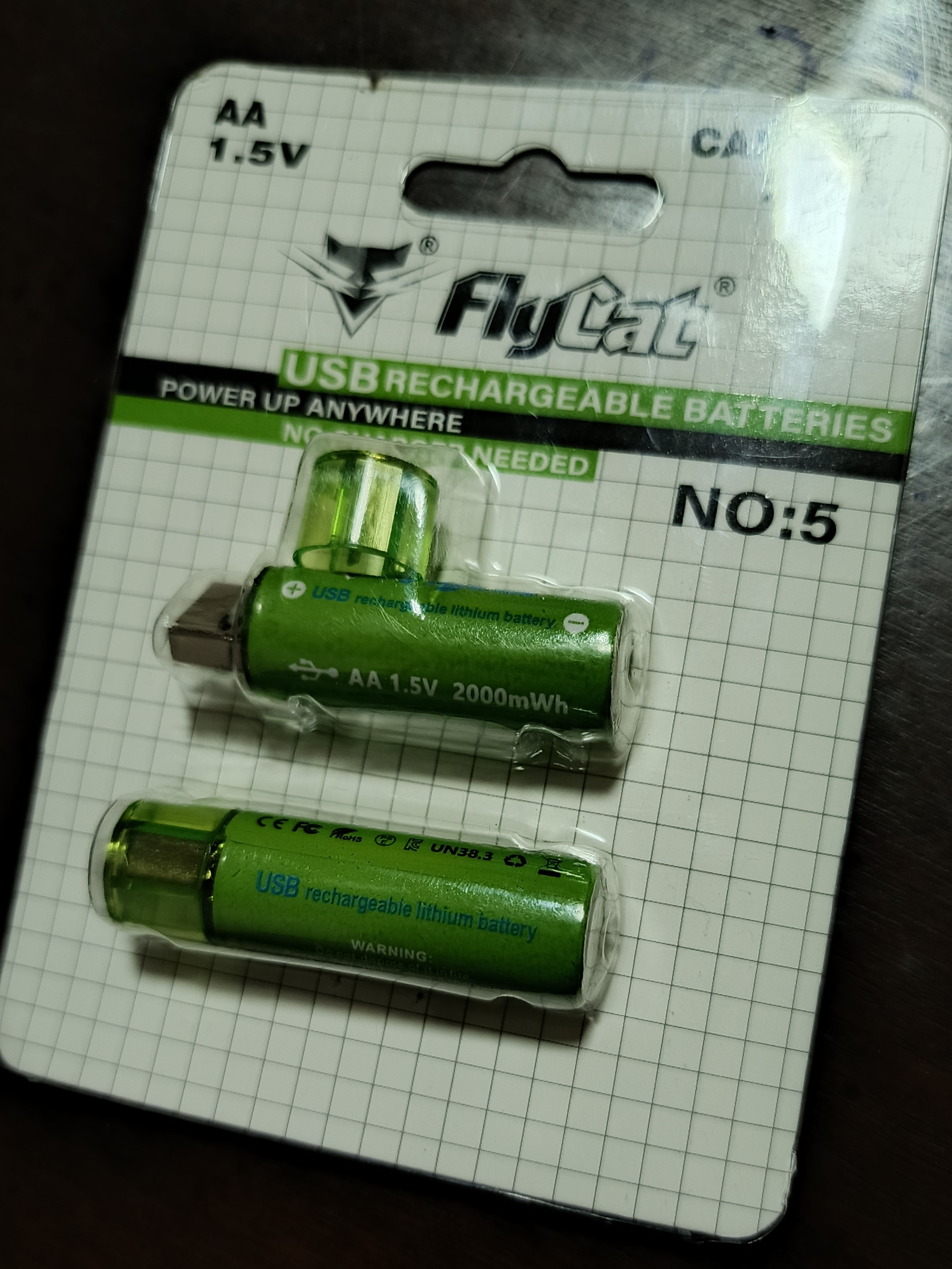 Pilas Recargables Usb Aa X 2